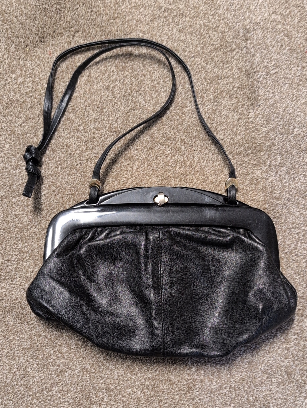 Vintage Classic Black Leather Bag
